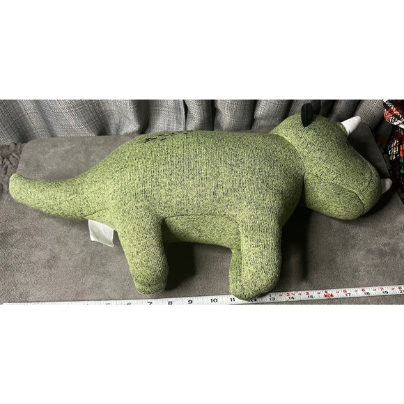 Pillowfort Dinosaur Green Triceratops Plush Throw Pillow Stuffed Animal Toy 21” - Picture 6 of 7